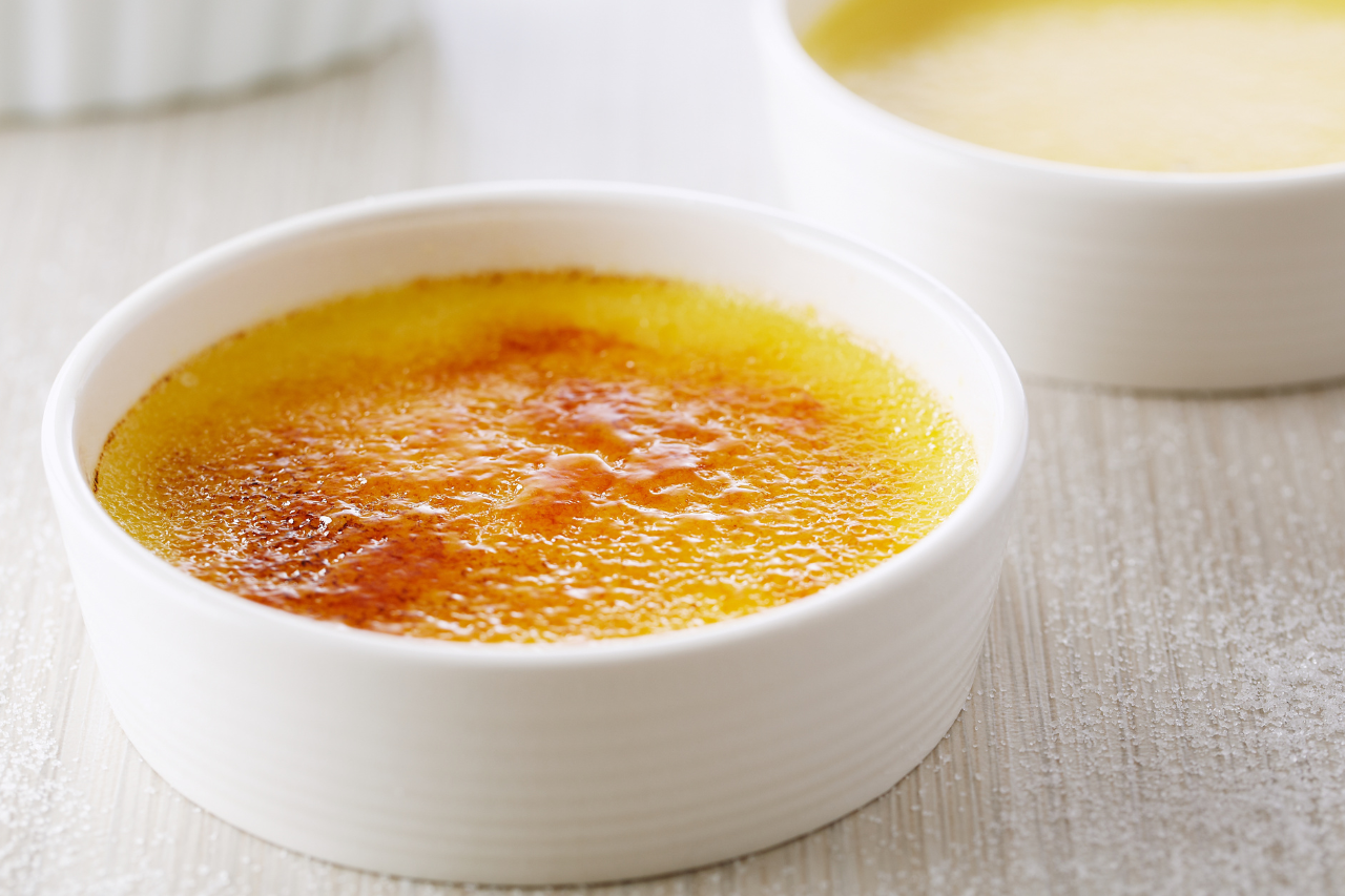 Creme brulee in a ramekin