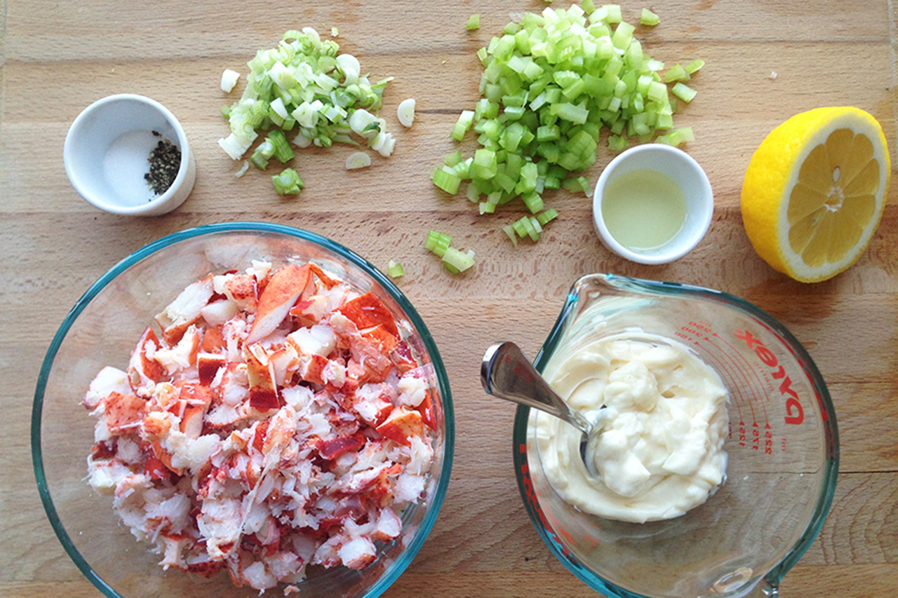 lobster bites mise en place