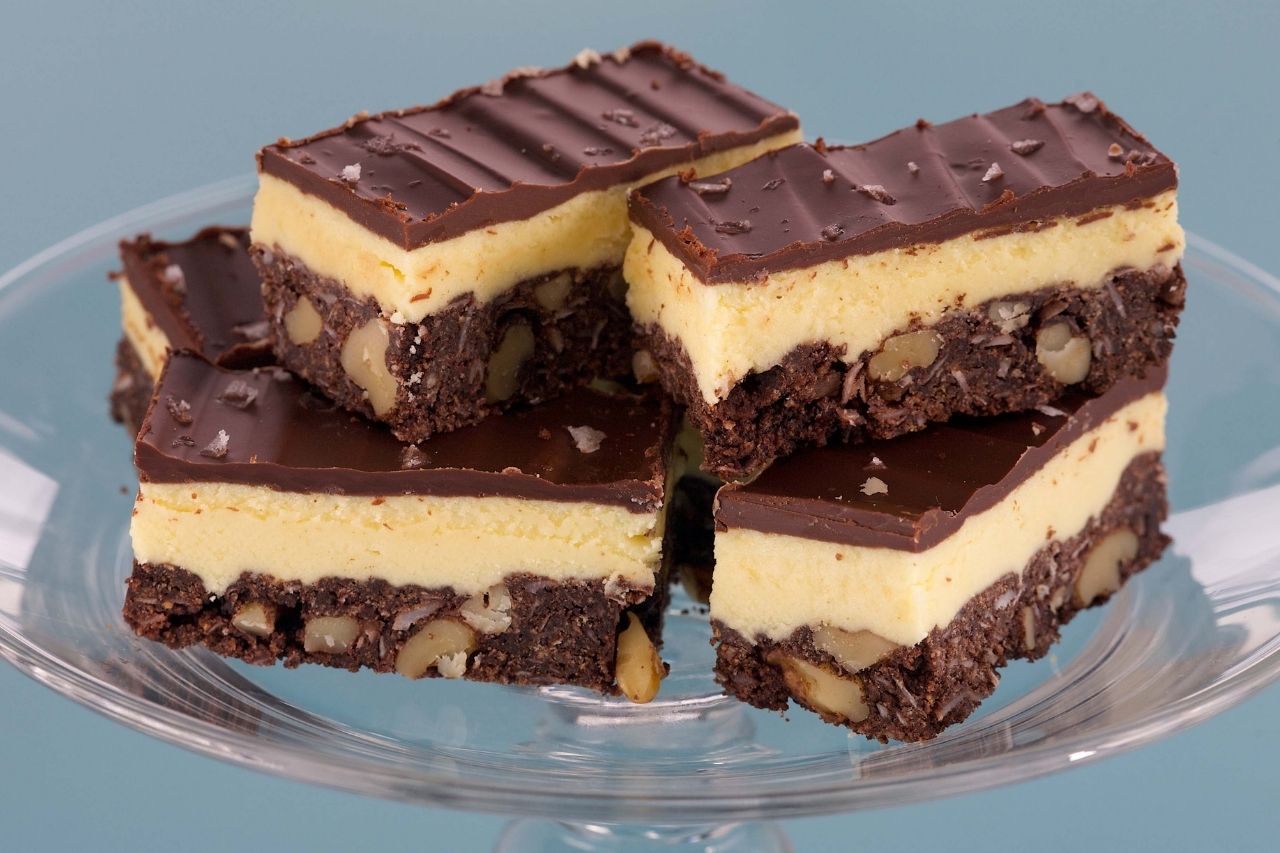 Anna Olson's Nanaimo bars on a plate