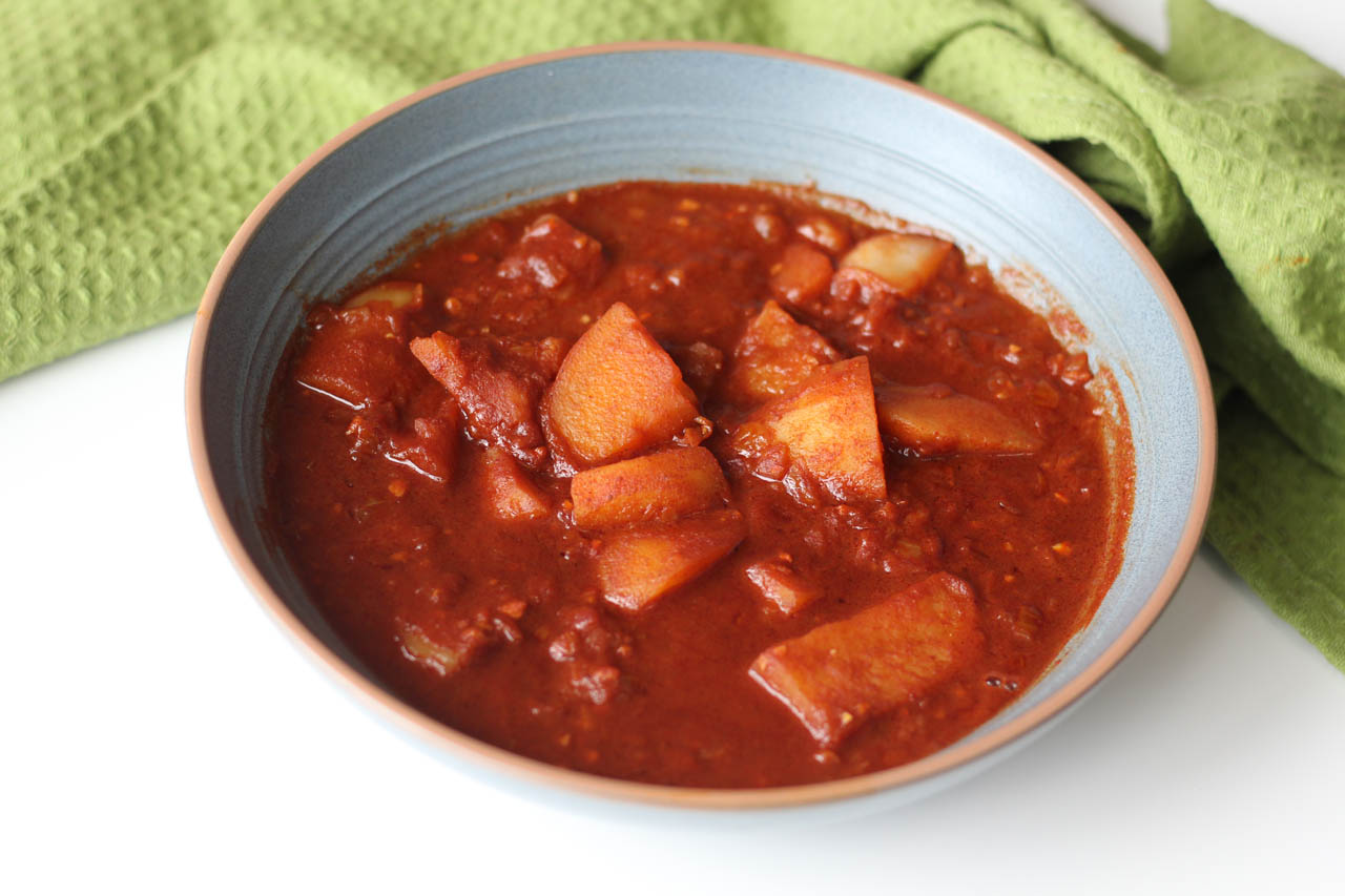 A bowl of Ethiopian potato stew