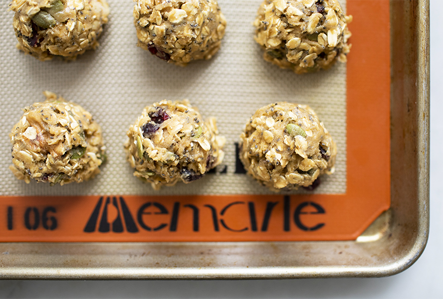 Gluten Free Oatmeal Breakfast Cookies on a baking sheet