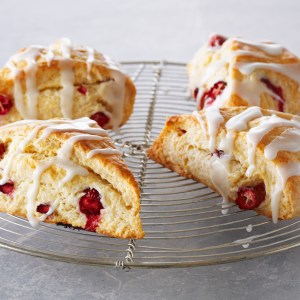 Classic Lemon Cranberry Scones with Lemon Glaze