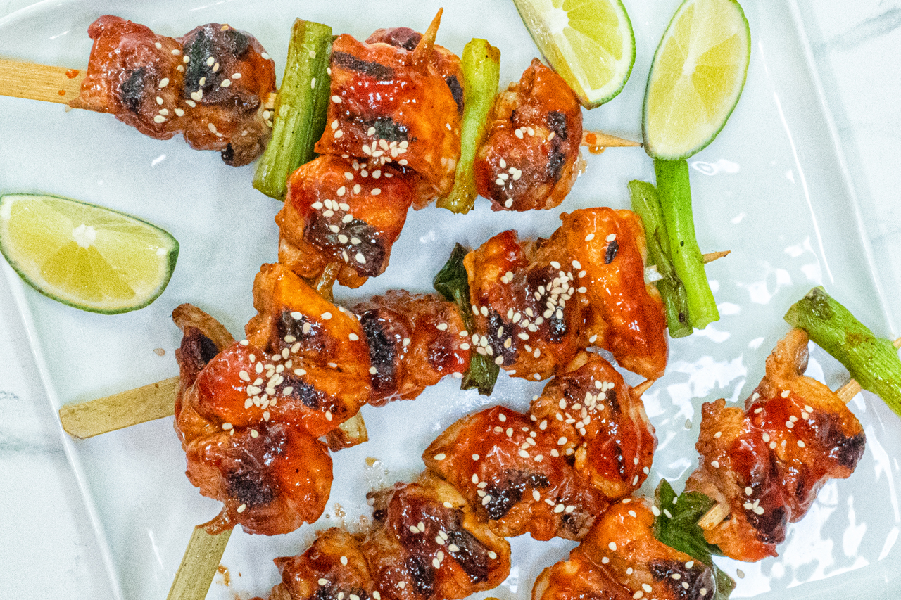 Spicy Gochujang chicken skewers