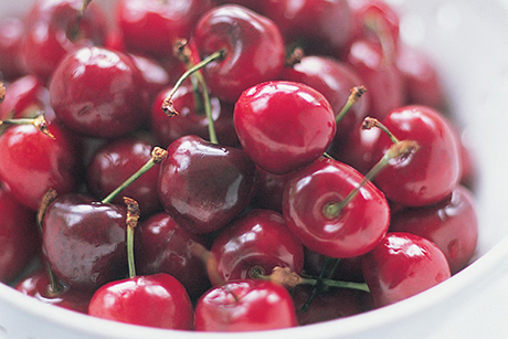 ripe cherries bowl