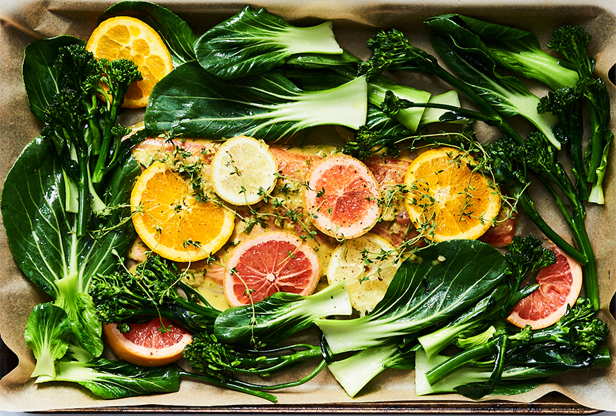 Citrus rainbow trout ready to go into the oven