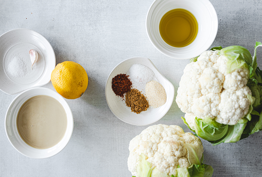 roasted cauliflower with tahini ingredients