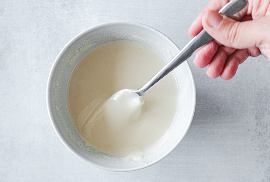 white bowl filled with tahini