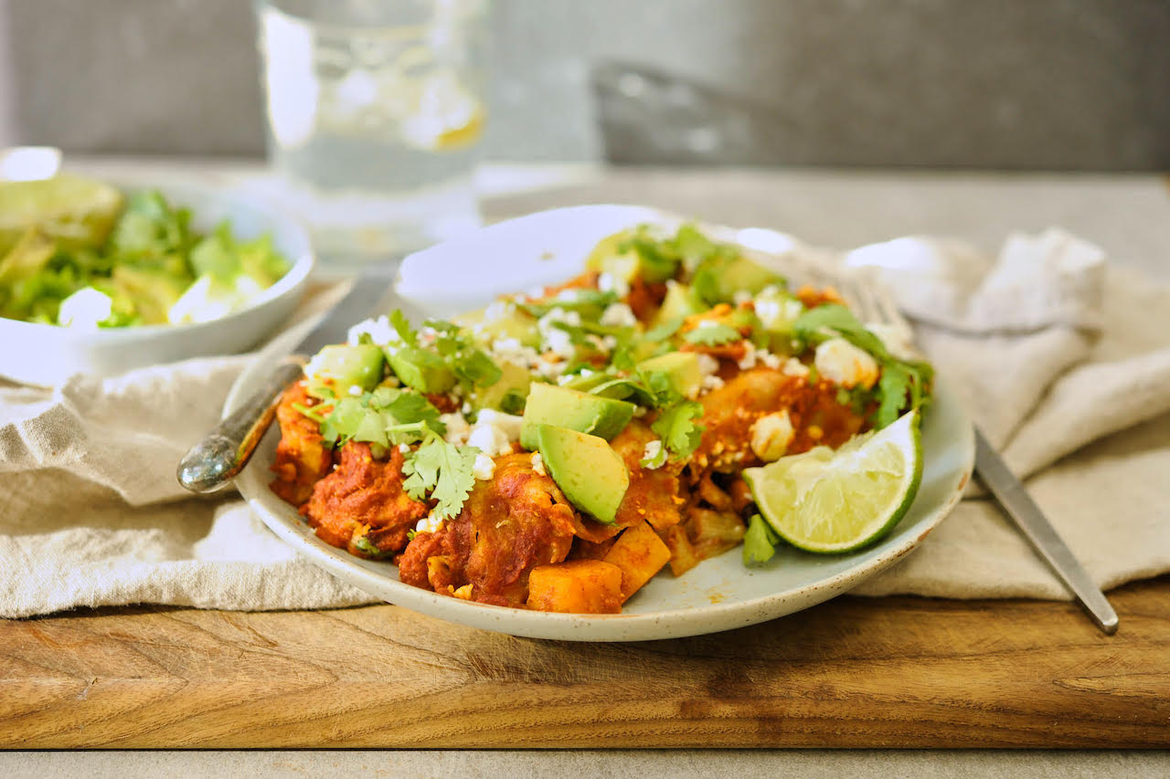 Slow Cooker Sweet Potato Enchiladas