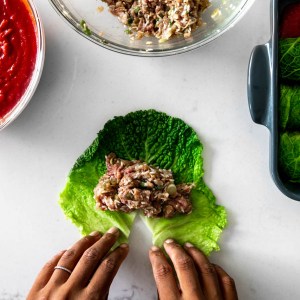 Tender Bulgogi Cabbage Rolls Smothered in Spicy Gochujang Tomato Sauce