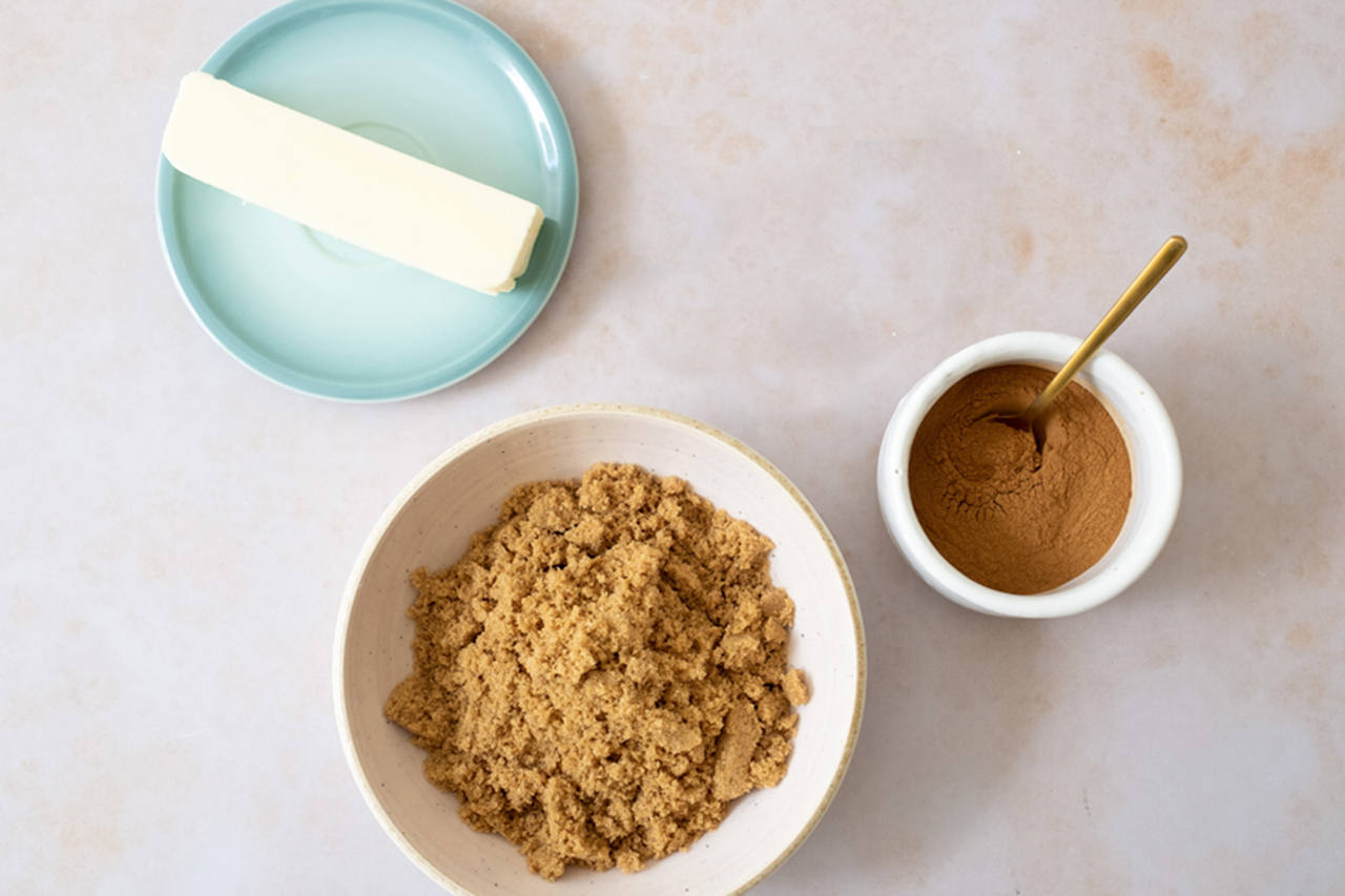 Cinnamon rolls filling mise en place