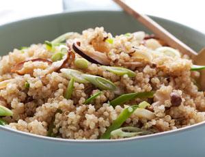 Quinoa With Shiitakes and Snow Peas