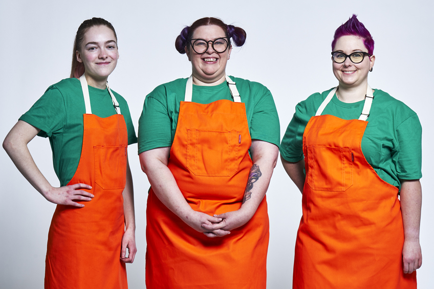 Team Cake Whisperers on the set of The Big Bake