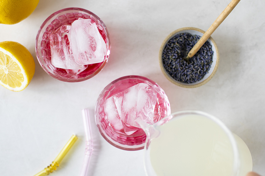 Marcella building her lemon lavender spritzer