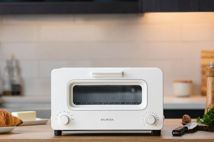 Japanese Balmuda Toaster on a kitchen countertop