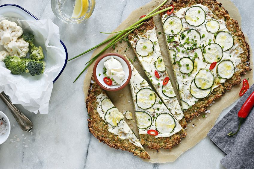 Cauliflower zucchini tart