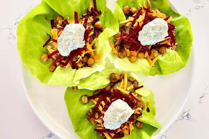 Plant Prepped Spiced Chickpea Lettuce Cups