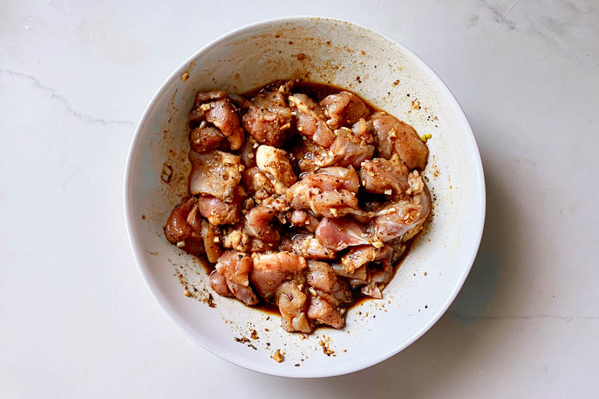 Marinated chicken for Taiwanese popcorn chicken