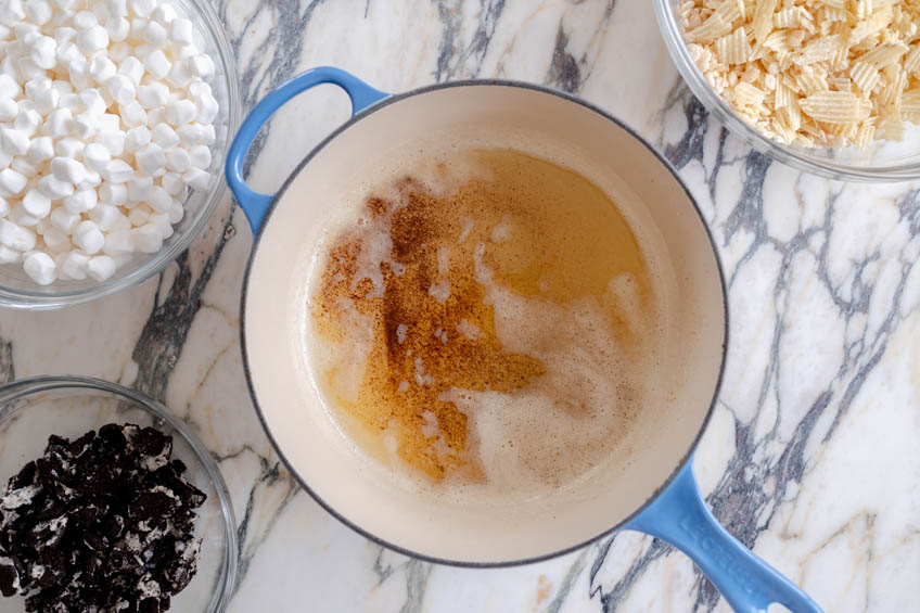 Brown butter in a sauce pan