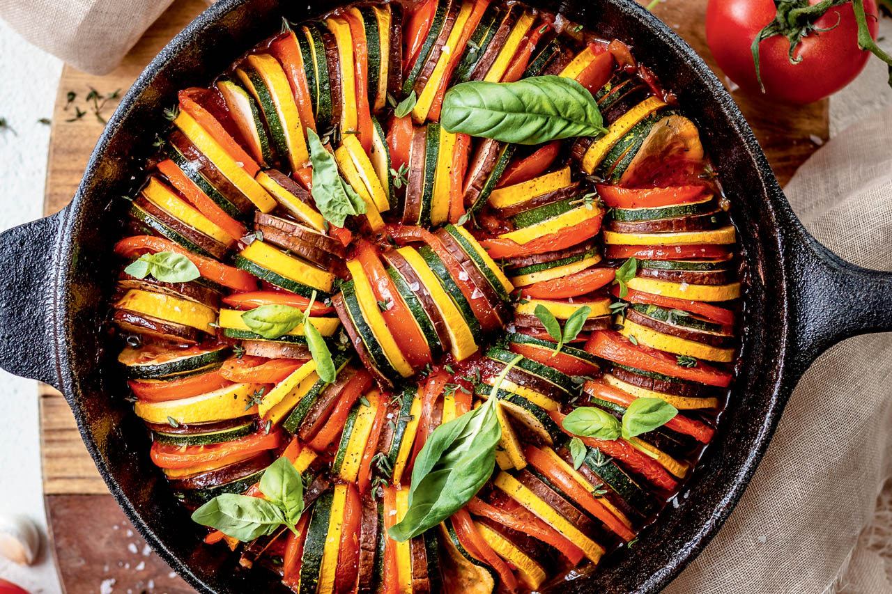 Summer rainbow ratatouille