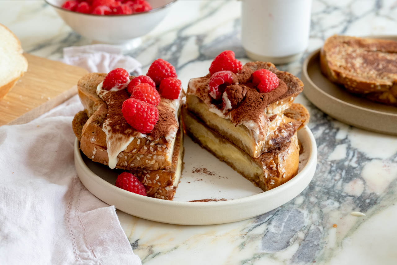 Tiramisu French Toast on a plate