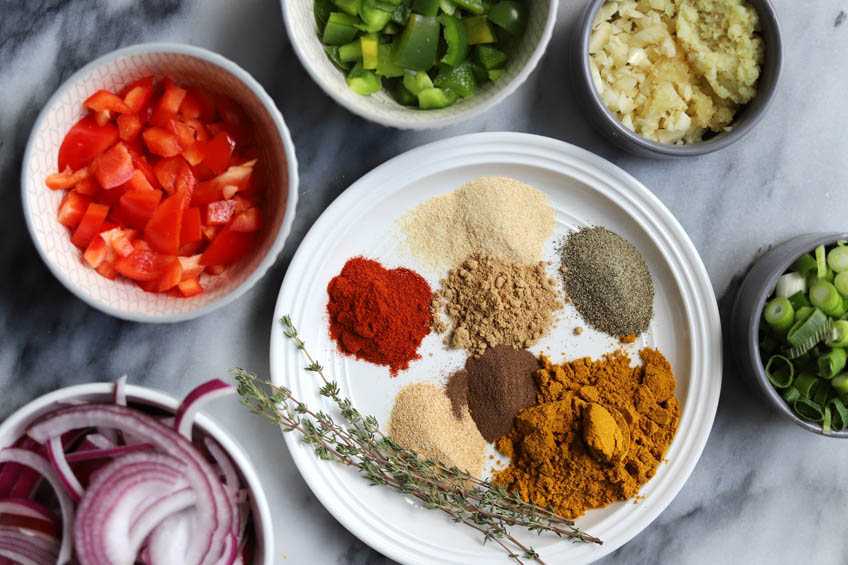 Ingredients for Jamaican curry goat