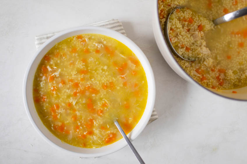 Pastina soup, ready to serve