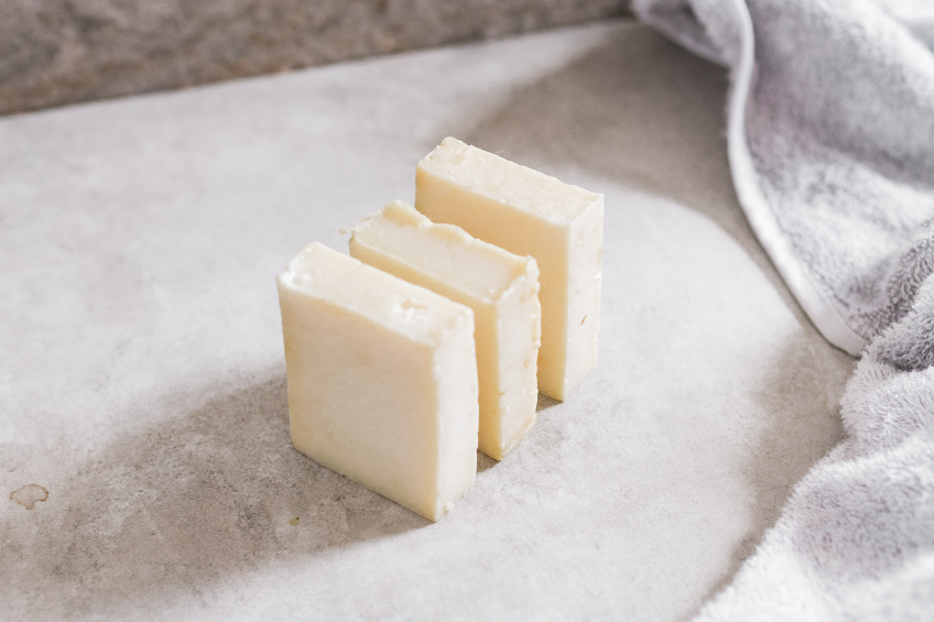 Pats of butter on a work surface