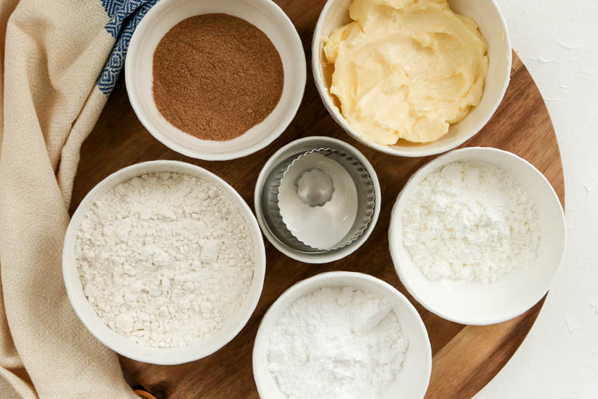 Ingredients for Gingerbread Spiced Shortbread Wreath Cookies