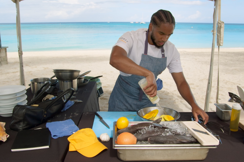 Tre cooking in the final quickfire challenge.