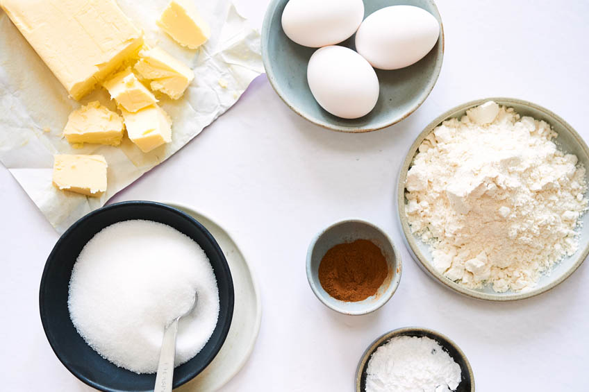 Ingredients for cinnamon twist cookies