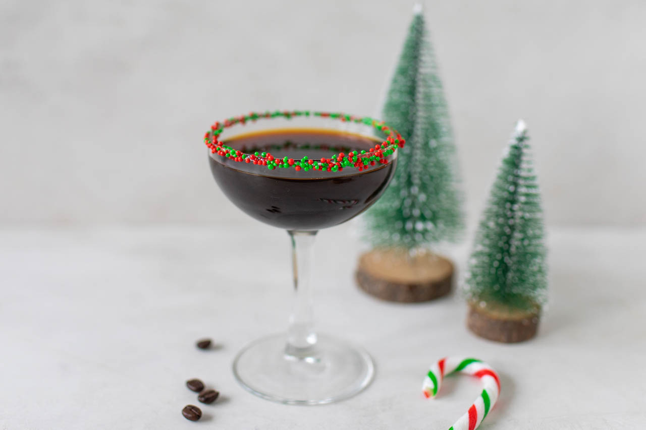 A peppermint espresso martini