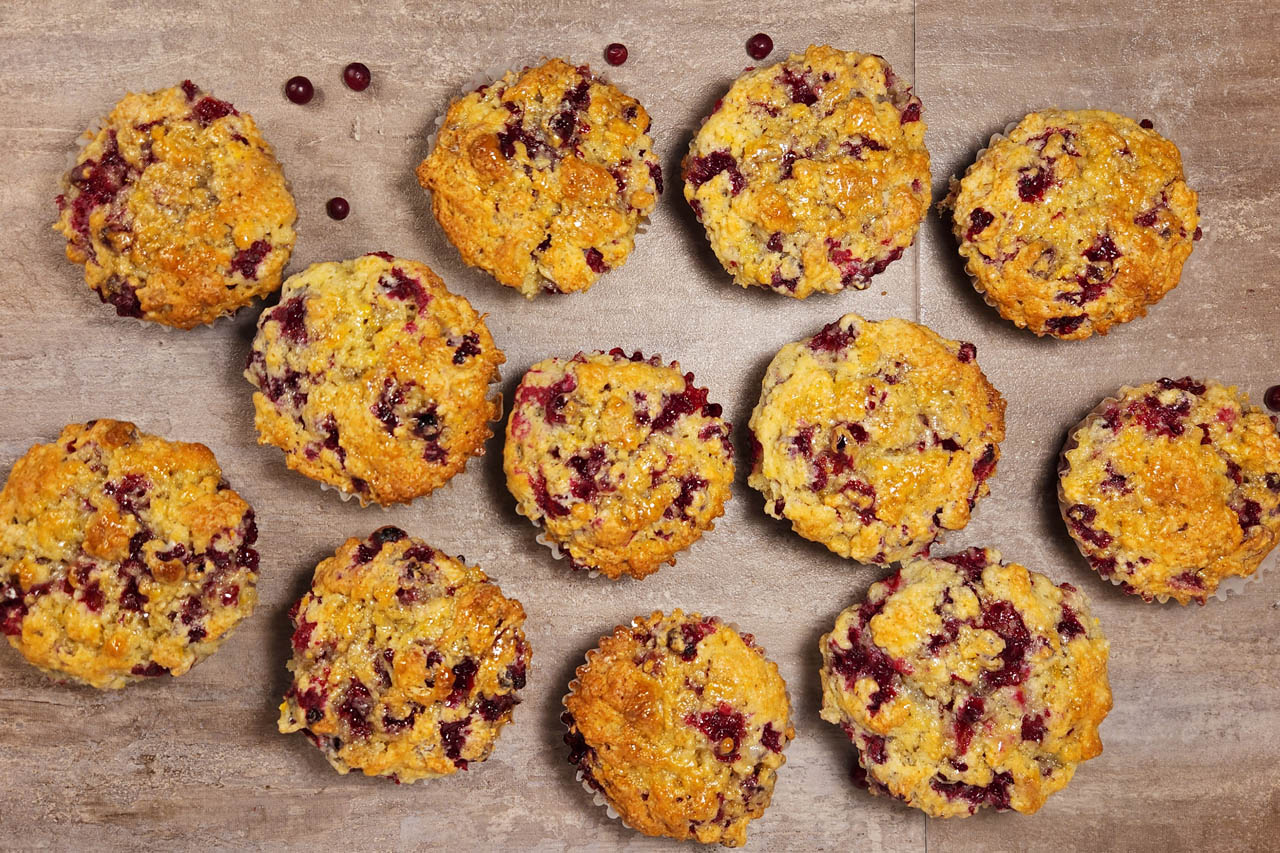 Arctic cranberry orange muffins