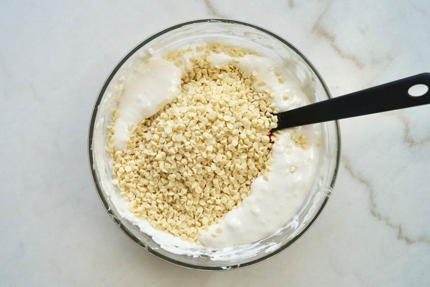 Nougat ingredients in a mixing bowl