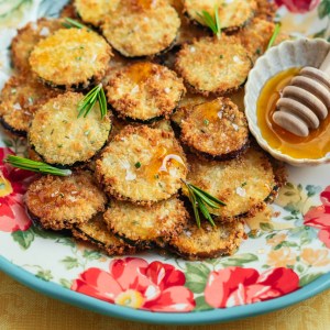 Crispy Air Fryer Eggplant and Zucchini with Rosemary and Honey