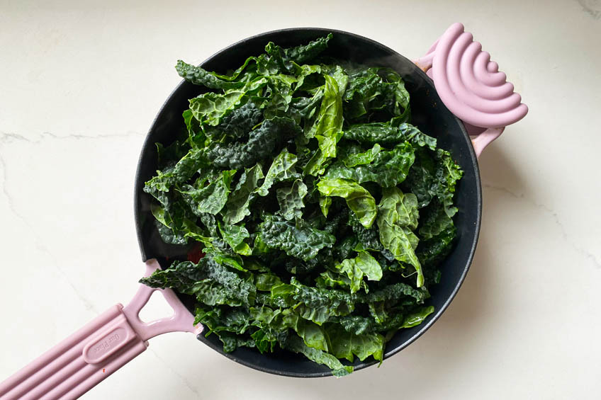 Black kale in a skillet