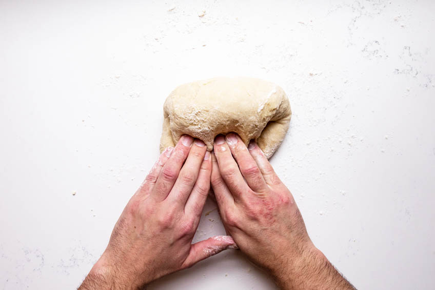 Dough being kneaded for French Onion Monkey Bread