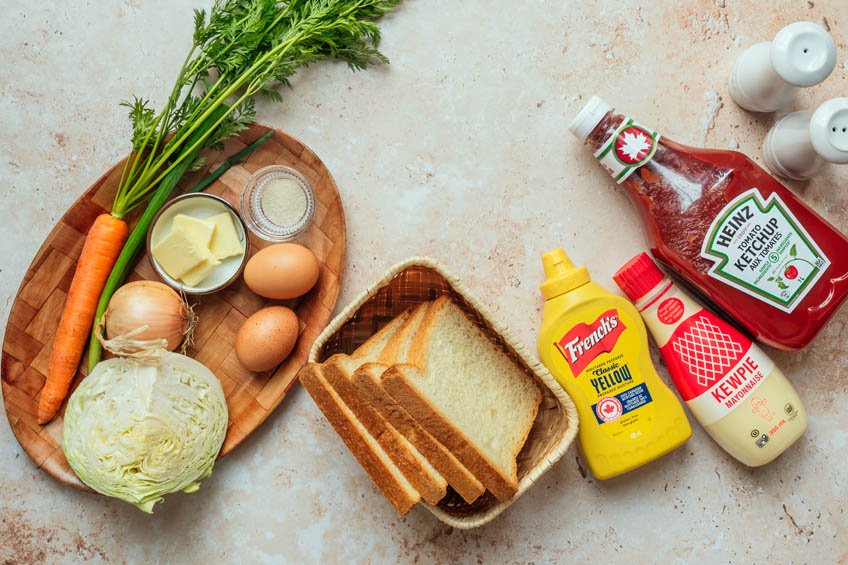 Ingredients for Korean Street Toast (Gilgeori Toast)