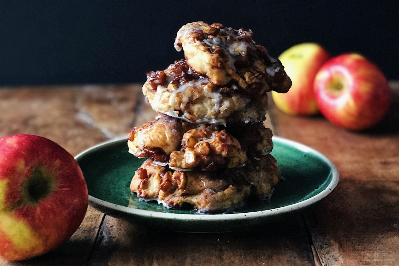 Apple cookies on a plate