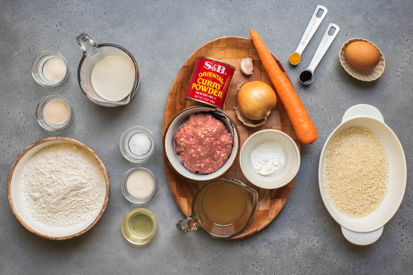 Ingredients for Japanese curry bread