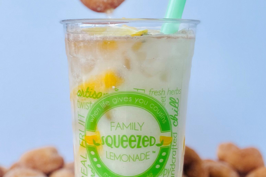 Mini Donut Boba Lemonade from Family Squeezed Lemonade