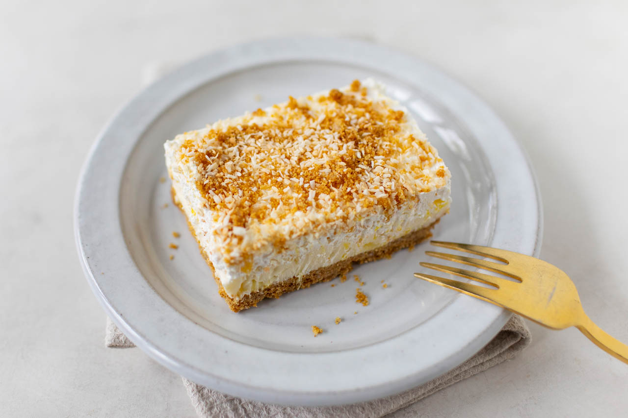 Pineapple dream dessert on a plate