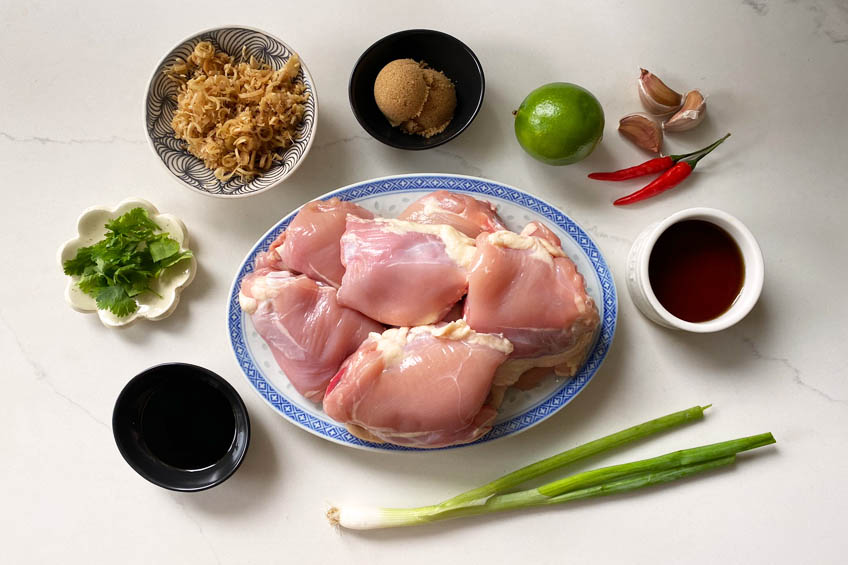 Ingredients for Grilled Sticky Lemongrass Chicken Thighs