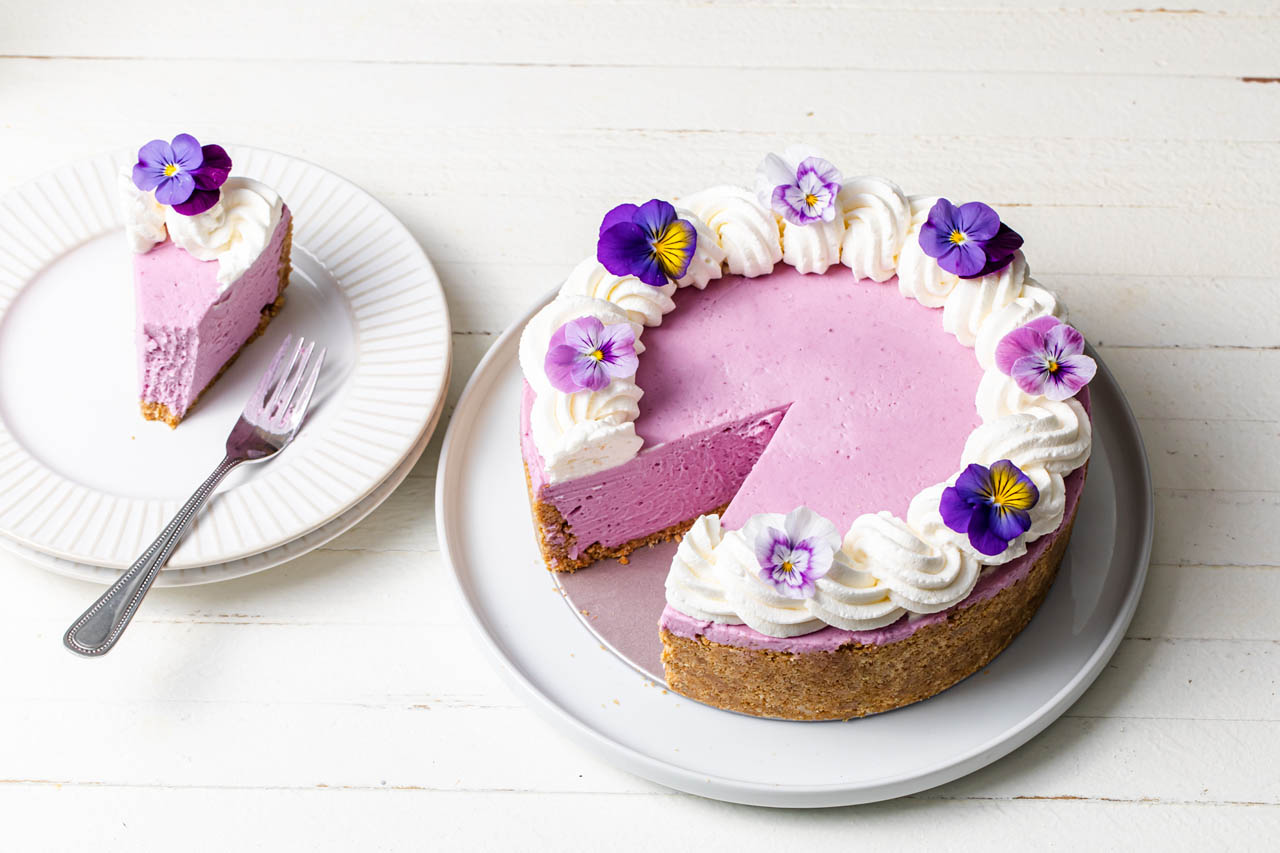 No-bake ube cheesecake