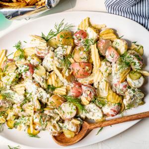 Easy Creamy Dill Pickle Potato Salad