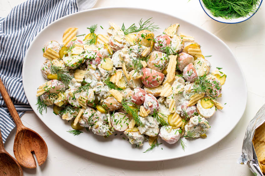 Creamy dill pickle potato salad