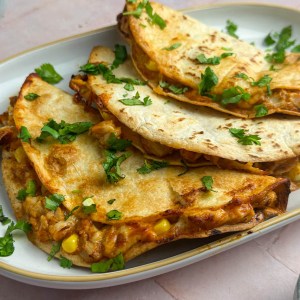 High-Protein Air Fryer Quesadillas With Cottage Cheese and Chicken