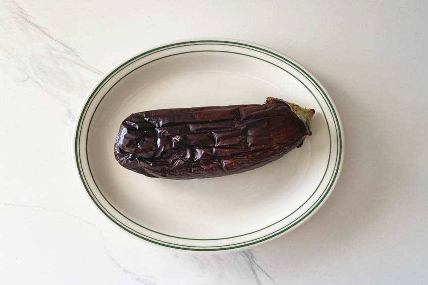 Roasted eggplant on a plate