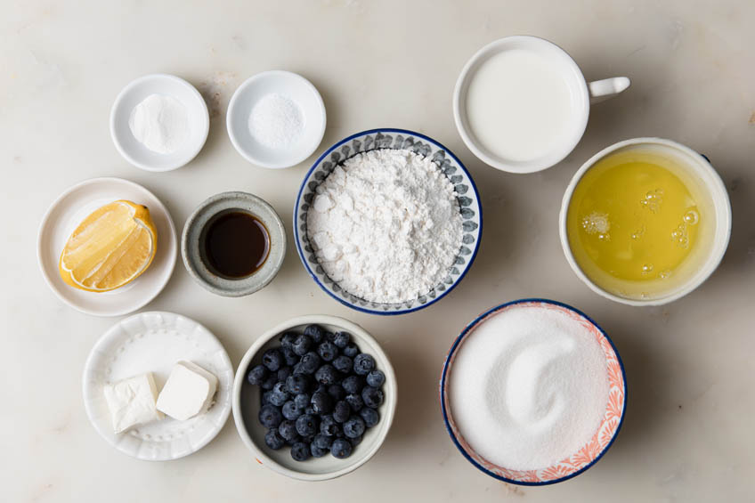 Ingredients for Angel Food Cake with Fluffy Blueberry Frosting