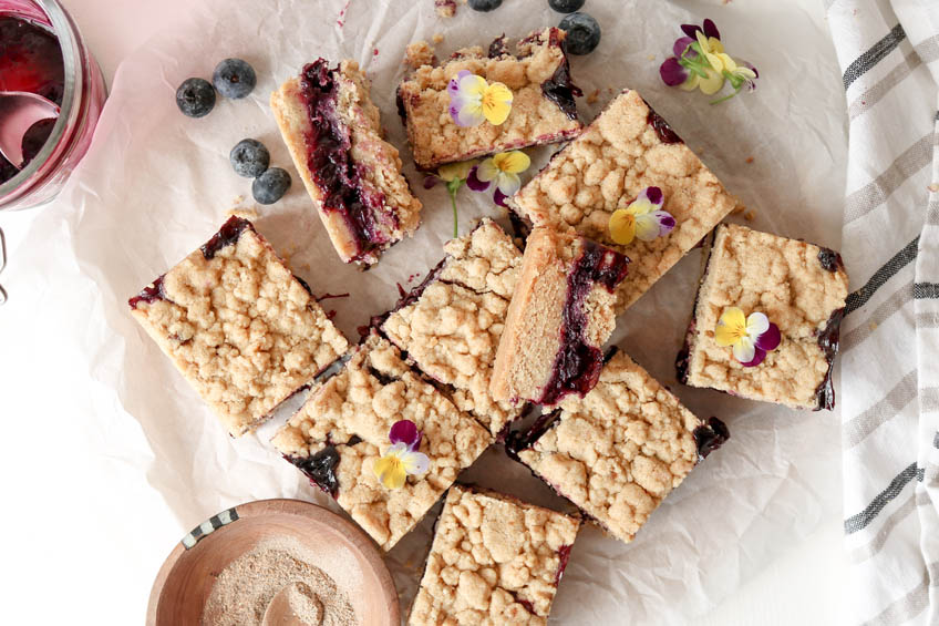 baked cardamom sugar blueberry bars