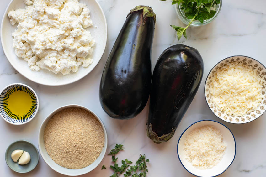 Air Fryer Eggplant Lasagna Roll Ups ingredients